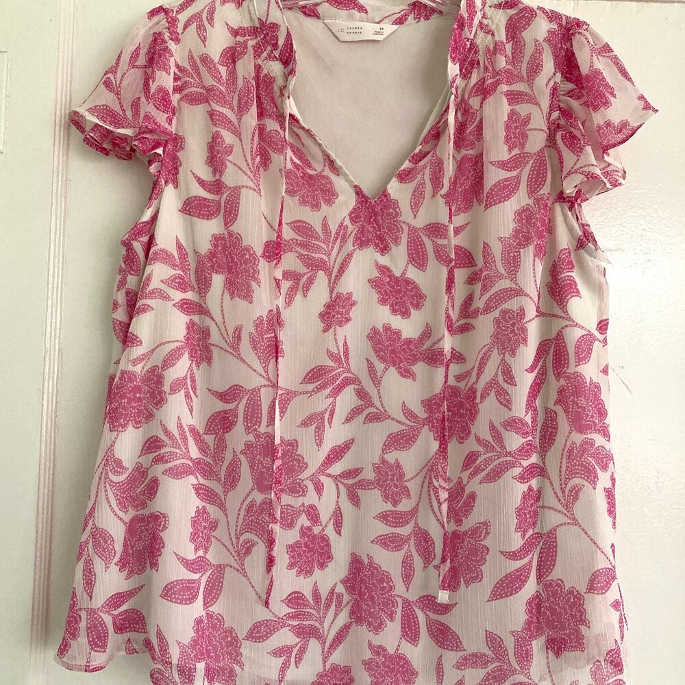 Women's Lauren Conrad Lined Floral Blouse Size M